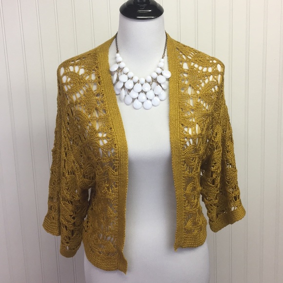 BONGO Sweaters - Bongo Crocheted Shawl Sweater